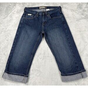 Berne Womens Size 4R Cropped Denim Capri Jeans Cuffed Medium Wash Mid Rise